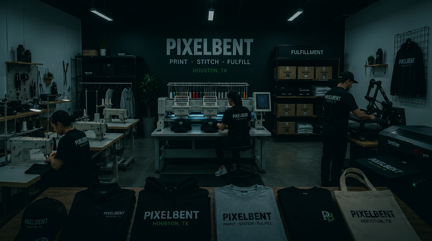 Pixelbent Houston textile printing factory floor